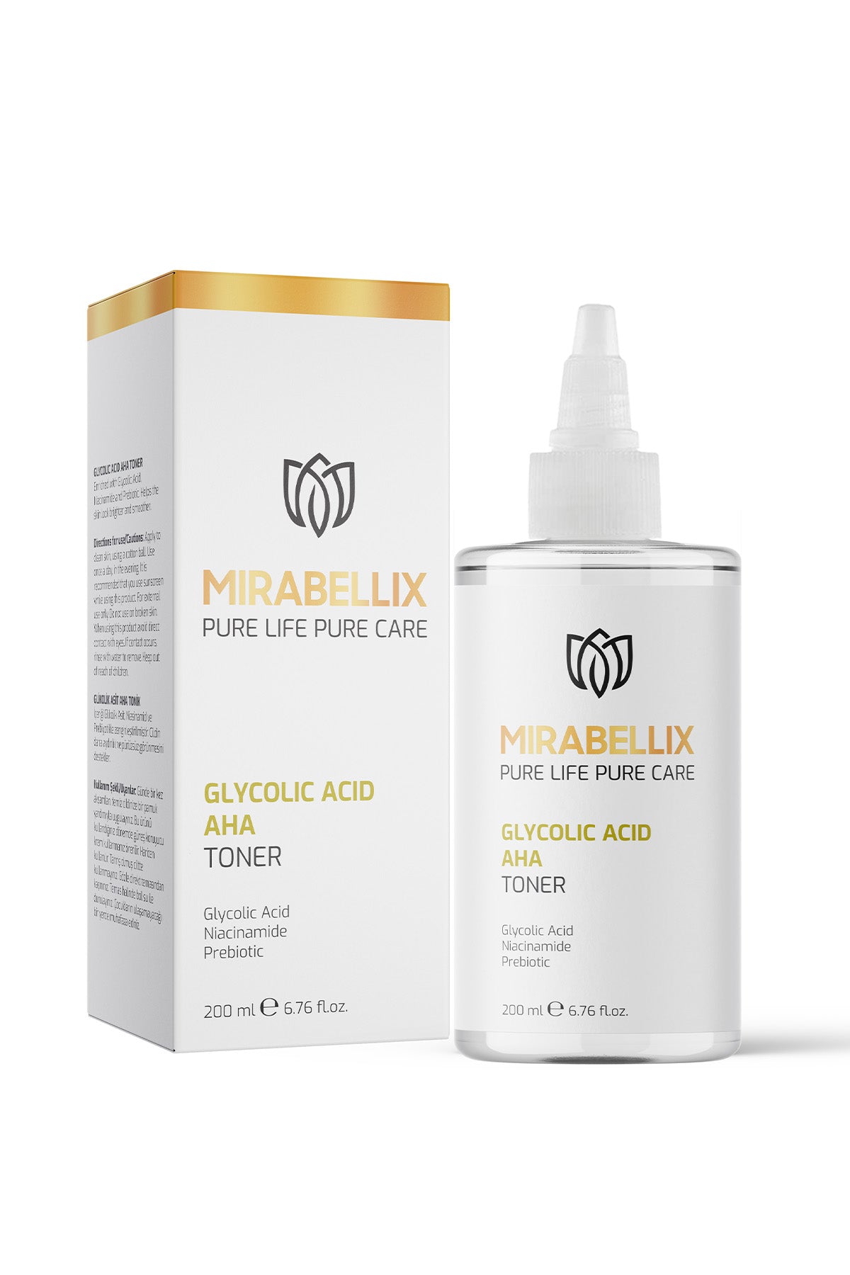 Glikolik Asit & Niasinamid İçeren Aydınlatıcı ve Gözenek Sıkılaştırıcı Tonik – Prebiyotik Destekli 200 ml