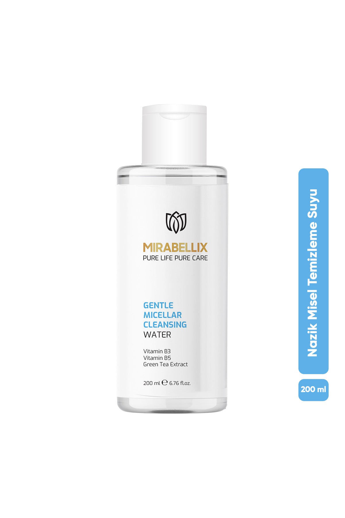 Micellar Makyaj Temizleme Suyu – Yeşil Çay Özü, Pantenol ve Niasinamid İçerikli 200 ml