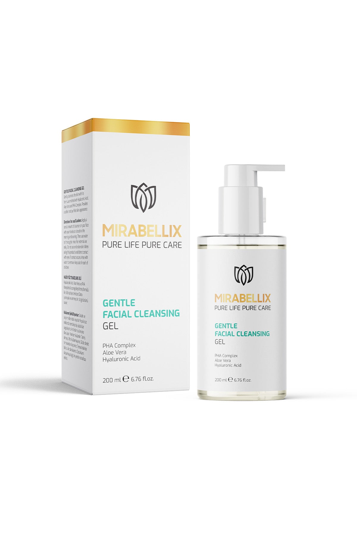 Nazik & Nemlendirici Yüz Temizleme Jeli – Hyaluronik Asit, Aloe Vera ve PHA Kompleksi İçerikli 200 ml