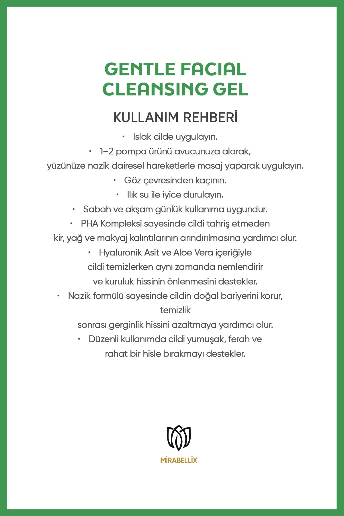 Nazik & Nemlendirici Yüz Temizleme Jeli – Hyaluronik Asit, Aloe Vera ve PHA Kompleksi İçerikli 200 ml