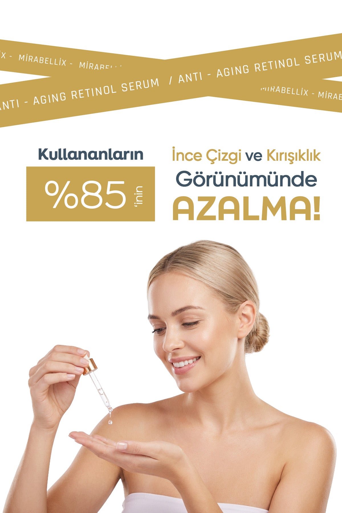 Retinol, Peptit İçeren Yaşlanma Karşıtı ve Cilt Yenileyici Serum – İnce Çizgi ve Leke Karşıtı 30 ml