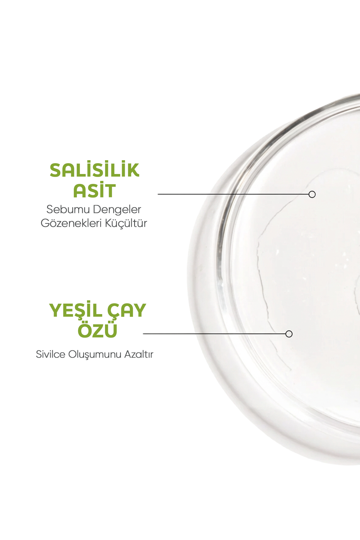 Salisilik Asit (BHA), Niasinamid ve Yeşil Çay Özlü Gözenek Temizleyici ve Akne Karşıtı Tonik – 200 ml