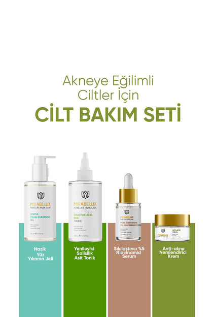Akneye Eğilimli Ciltler İçin Cilt Bakım Seti -4&