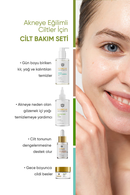 Akneye Eğilimli Ciltler İçin Cilt Bakım Seti -4&