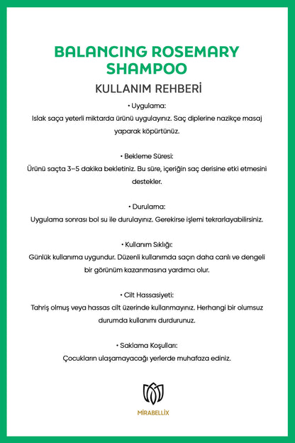 Arındırıcı Biberiye Şampuanı - Dökülme Karşıtı Biotin ve Çay Ağacı Yağı İçeren Güçlendirici Etki 300 ml