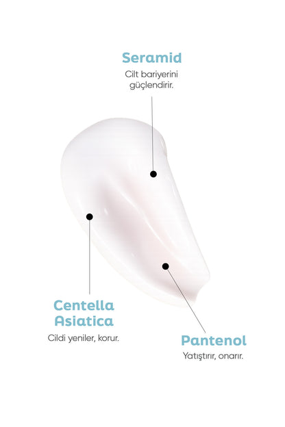 Centella Asiatica (Cica) &amp; Seramid İçeren Bariyer Güçlendirici ve Onarıcı Krem – Pantenol Destekli 50 ml