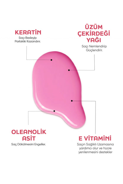 Çift Fazlı Isı Koruyucu &amp; Onarıcı Saç Spreyi – Keratin, Üzüm Çekirdeği Yağı ve E Vitamini Destekli 200 ml