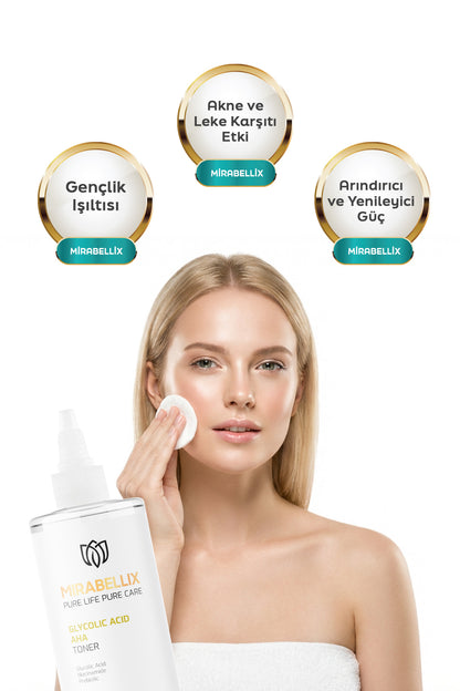 Glikolik Asit &amp; Niasinamid İçeren Aydınlatıcı ve Gözenek Sıkılaştırıcı Tonik – Prebiyotik Destekli 200 ml