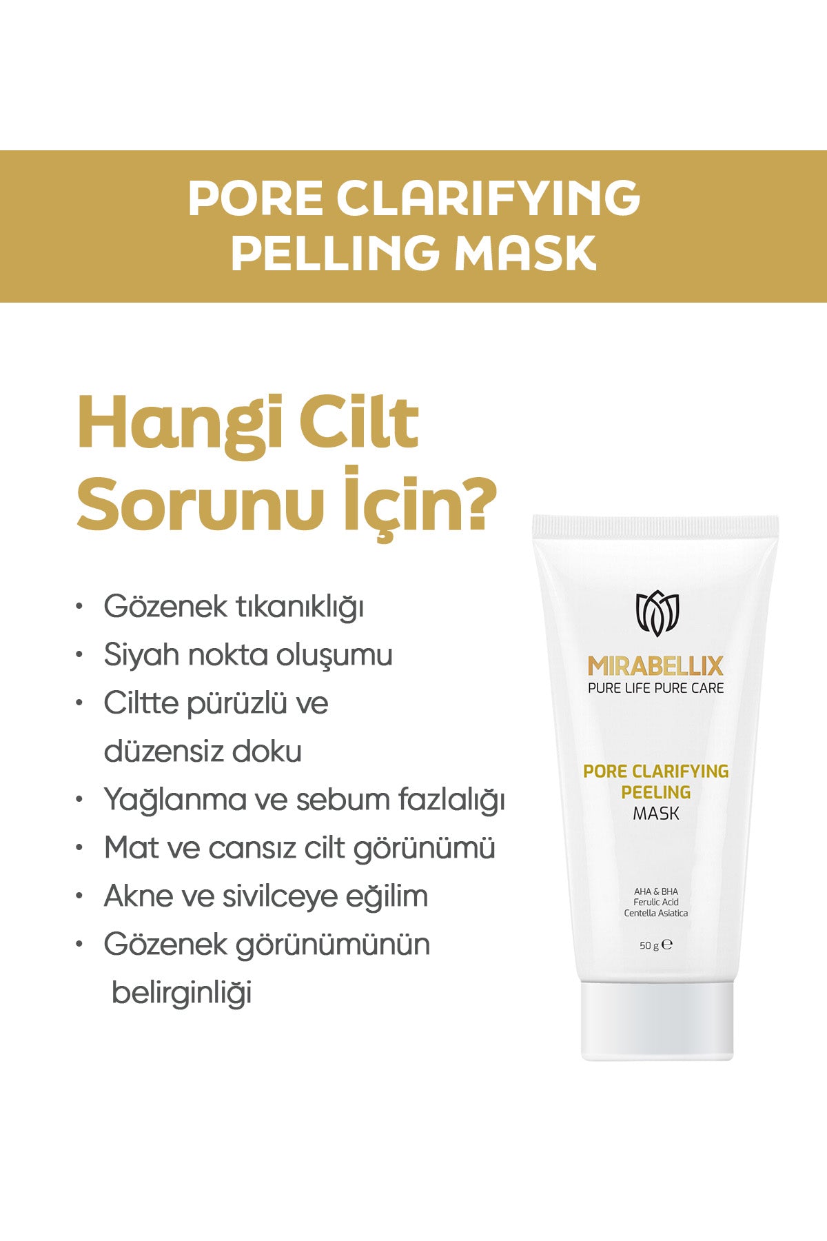 Gözenek Arındırıcı Peeling Maske – AHA &amp;BHA 50 ml