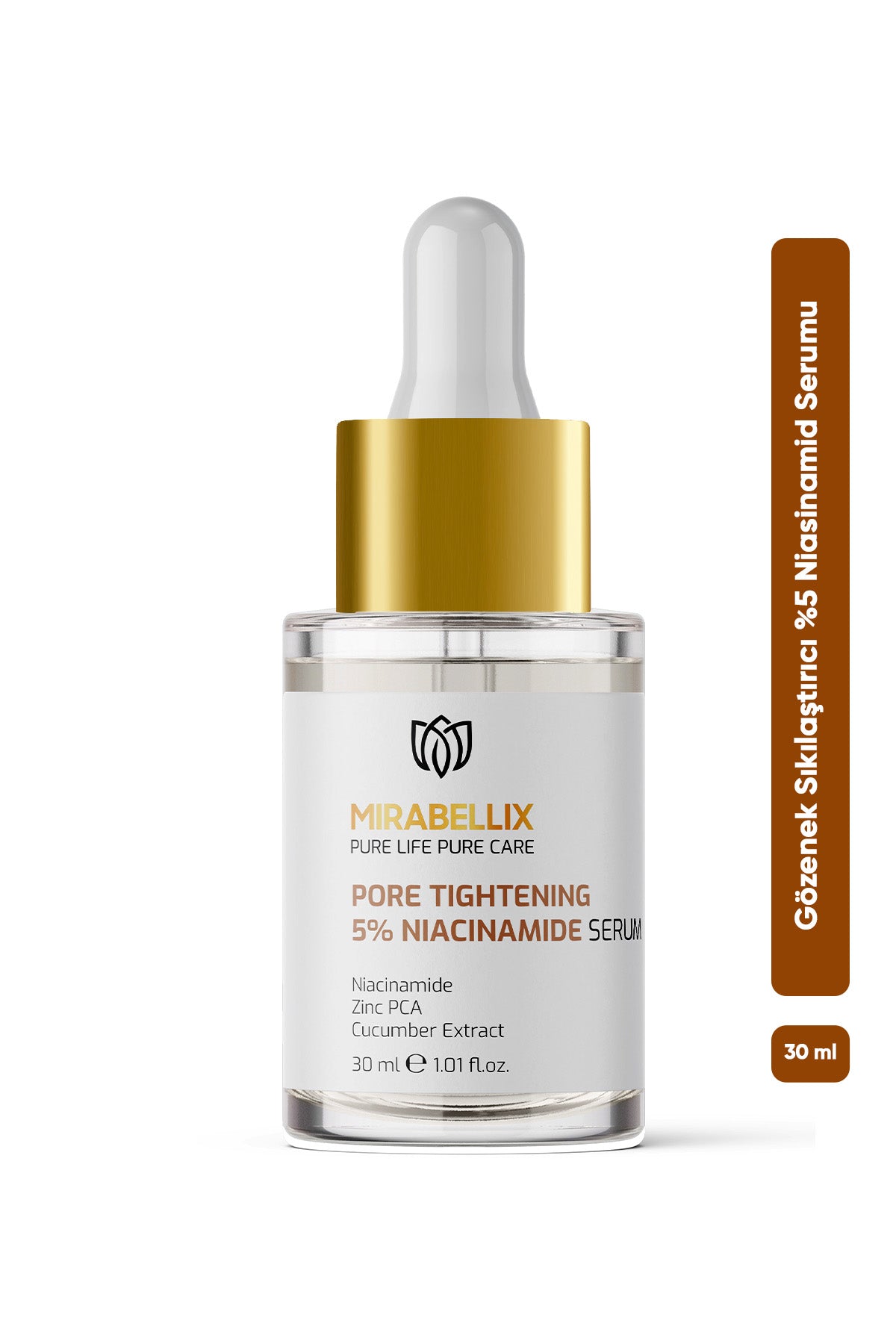 Gözenek Sıkılaştırıcı %5 Niasinamid &amp; Çinko PCA İçeren Aydınlatıcı ve Yatıştırıcı Serum – Salatalık Özlü 30 ml