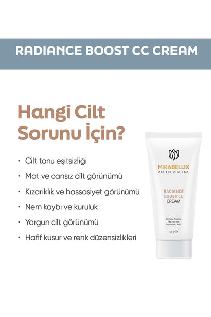 Işıltı Veren CC Krem – Centella Asiatica, Hyalüronik Asit ve Niasinamid İçerikli 50 ml