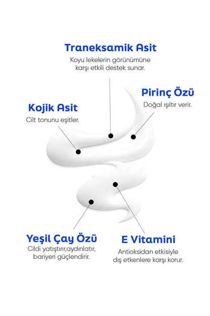 Leke Karşıtı Beyazlatıcı Krem – Pirinç Özü İçeren Aydınlatıcı Bakım 50 ml