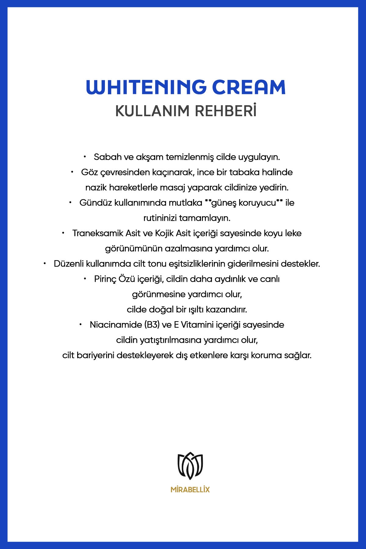 Leke Karşıtı Beyazlatıcı Krem – Pirinç Özü İçeren Aydınlatıcı Bakım 50 ml