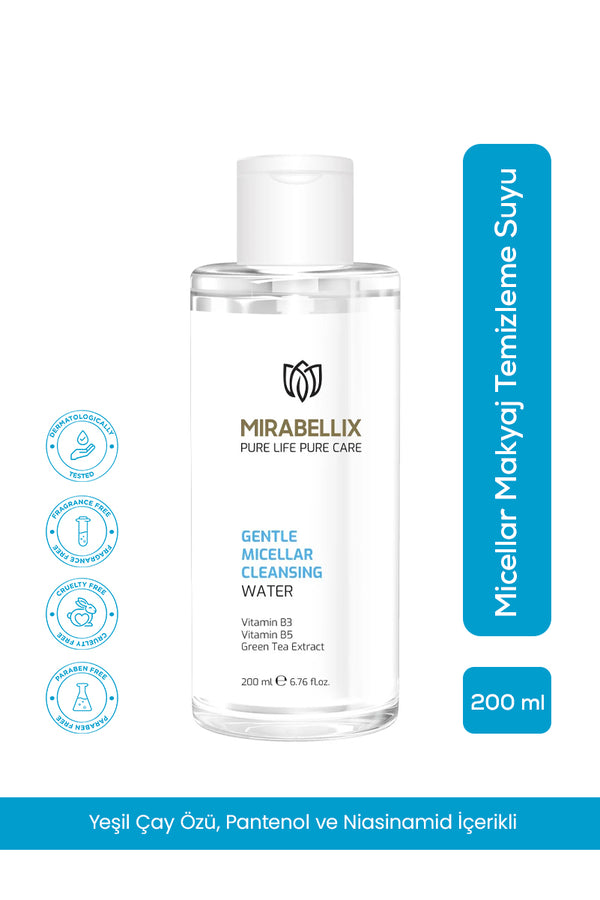 Micellar Makyaj Temizleme Suyu – Yeşil Çay Özü, Pantenol ve Niasinamid İçerikli 200 ml