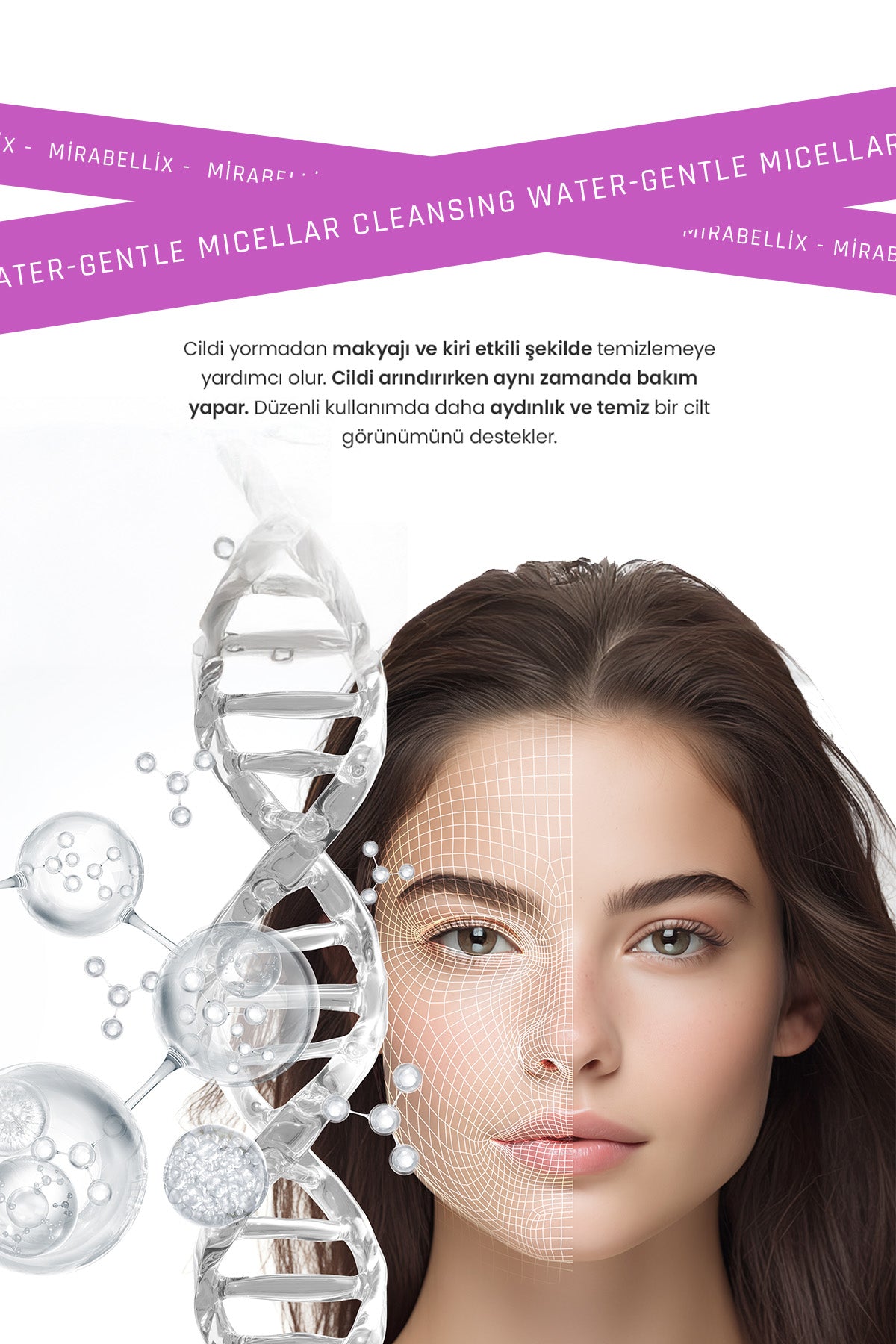 Micellar Makyaj Temizleme Suyu – Yeşil Çay Özü, Pantenol ve Niasinamid İçerikli 200 ml