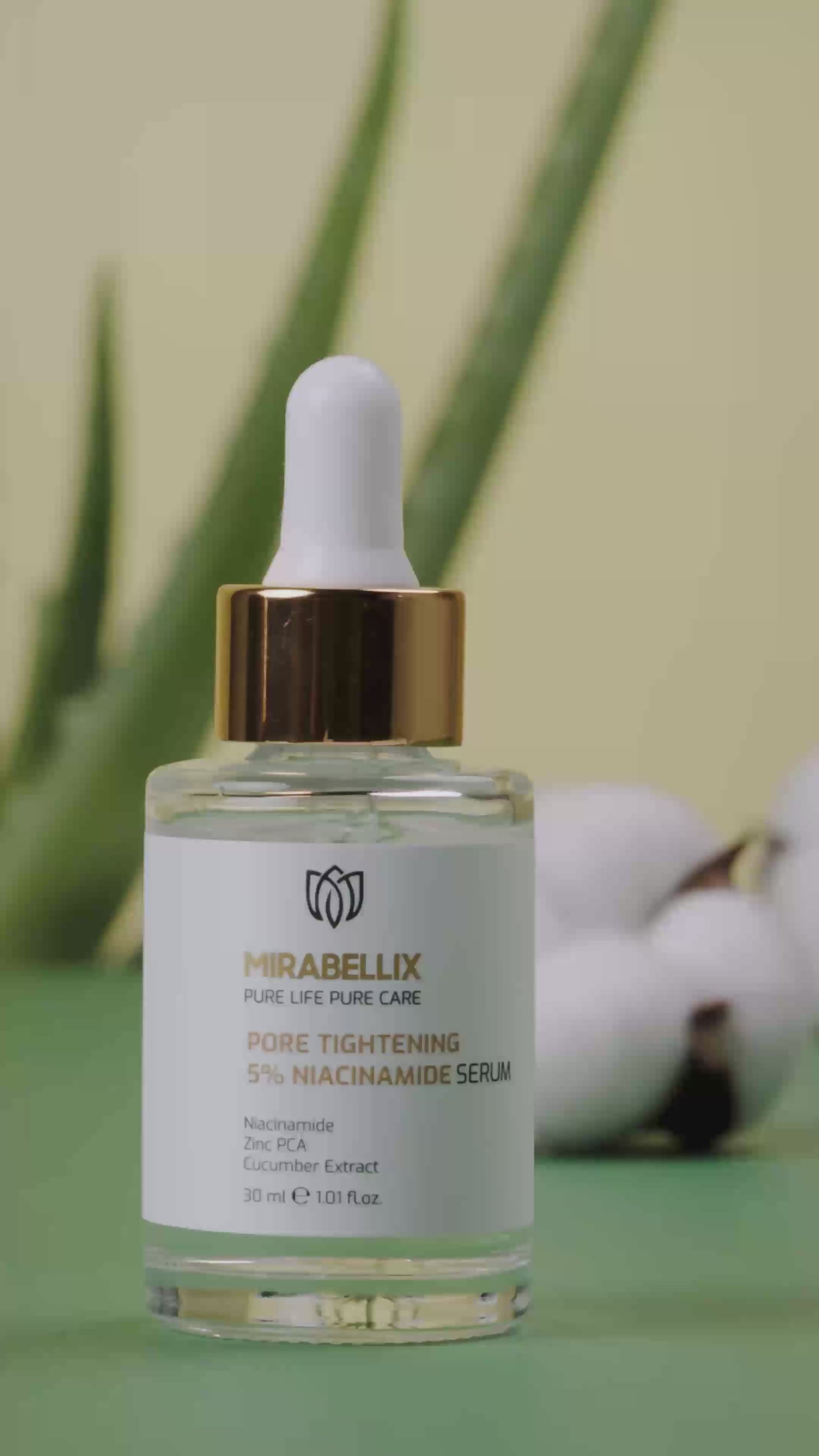 Gözenek Sıkılaştırıcı %5 Niasinamid &amp; Çinko PCA İçeren Aydınlatıcı ve Yatıştırıcı Serum – Salatalık Özlü 30 ml