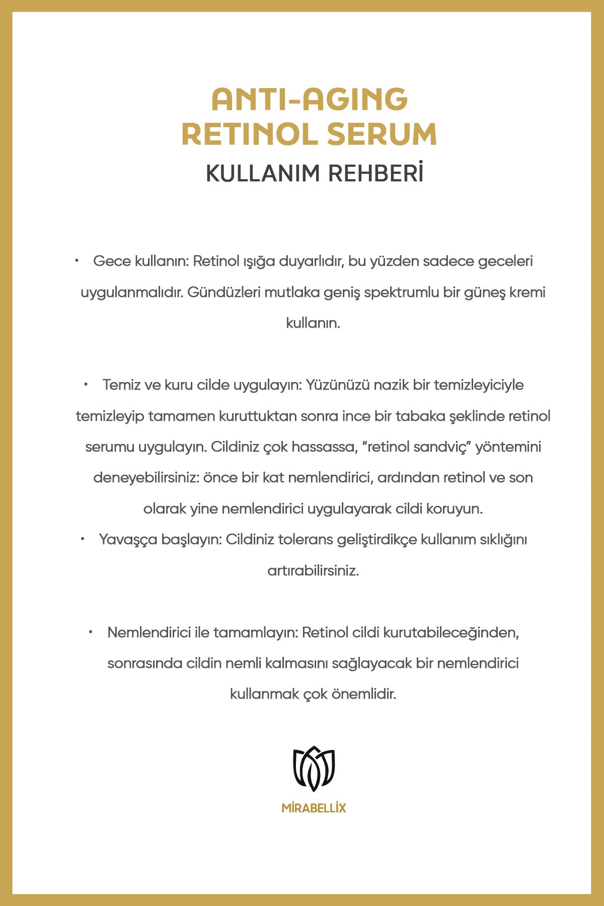 Retinol, Peptit İçeren Yaşlanma Karşıtı ve Cilt Yenileyici Serum – İnce Çizgi ve Leke Karşıtı 30 ml