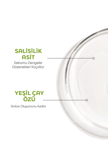 Salisilik Asit (BHA), Niasinamid ve Yeşil Çay Özlü Gözenek Temizleyici ve Akne Karşıtı Tonik – 200 ml