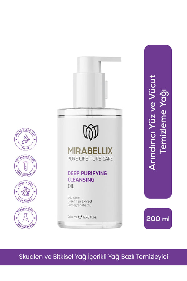 Skualen ve Bitkisel Yağ İçerikli Yağ Bazlı Temizleyici - Yüz Ve Vücut İçin Temizleme Yağı 200 Ml