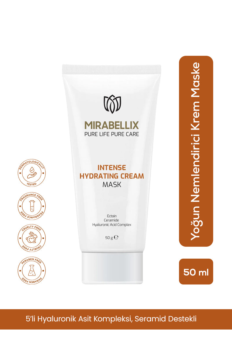 Yoğun Nemlendirici Krem Maske – 5’li Hyaluronik Asit Kompleksi, Seramid Destekli 50 ml