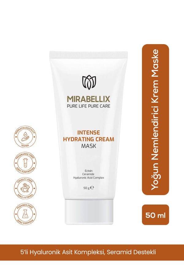 Yoğun Nemlendirici Krem Maske – 5’li Hyaluronik Asit Kompleksi, Seramid Destekli 50 ml