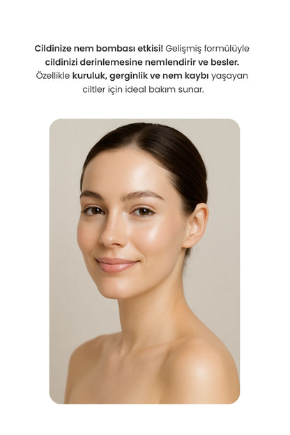 Yoğun Nemlendirici Krem Maske – 5’li Hyaluronik Asit Kompleksi, Seramid Destekli 50 ml